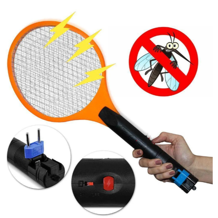 Raquete Elétrica Mata Mosquito Insetos Recarregável BivoltTT