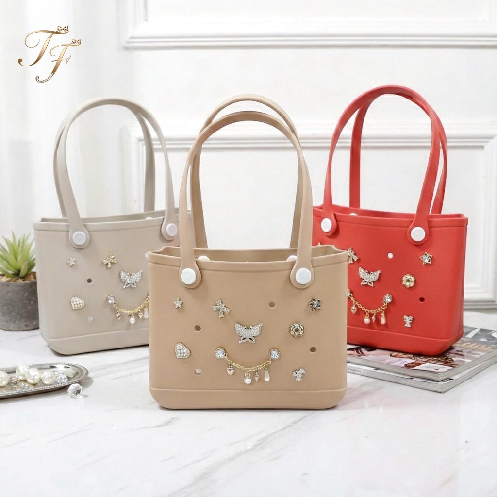 Bolsa EVA Estilo Crocs com Enfeites DIY Inclusos – Impermeável, Leve e Fácil de Limpar