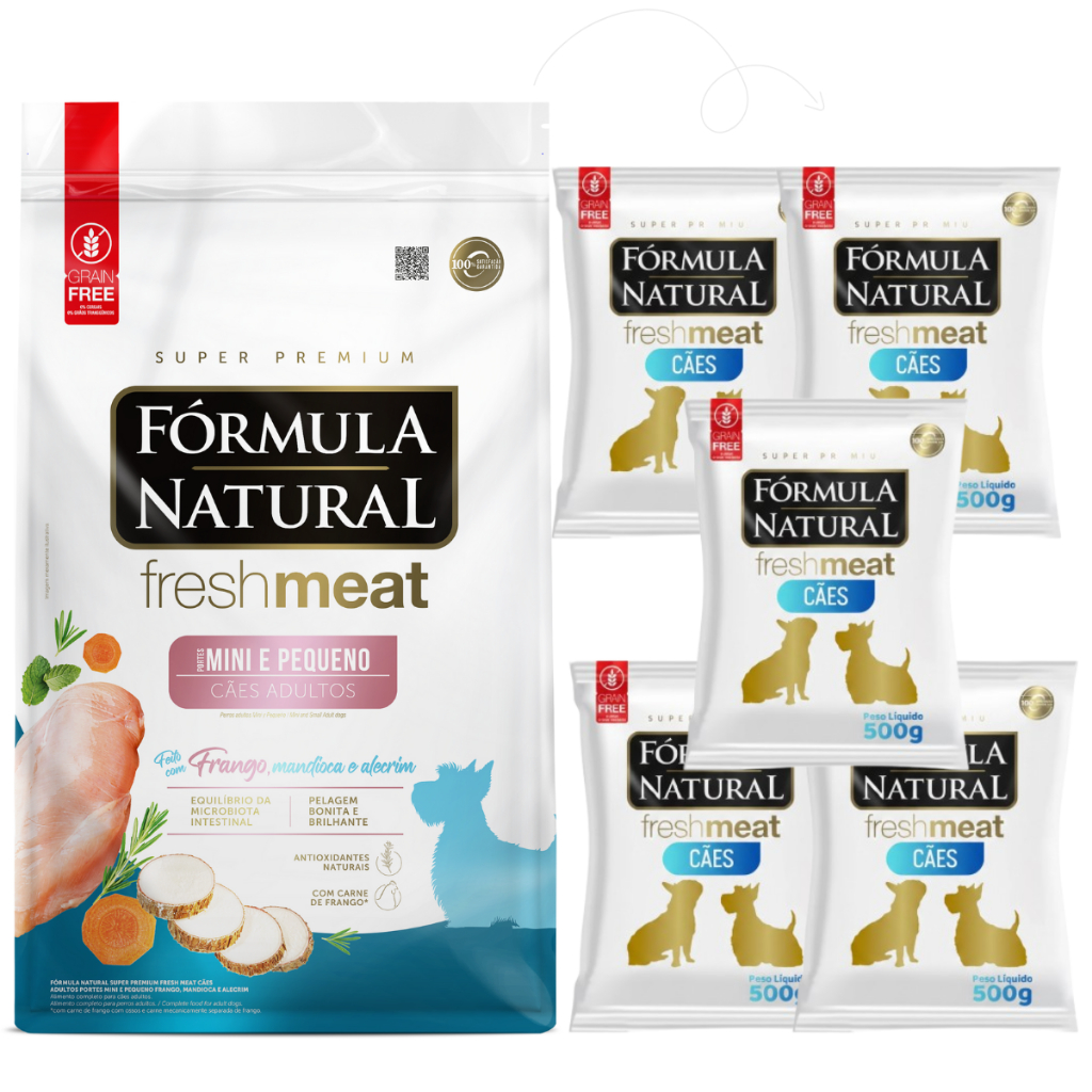 Ração Fórmula Natural Fresh Meat Cães Adultos Pequenos 2,5kg Pct Fracionado