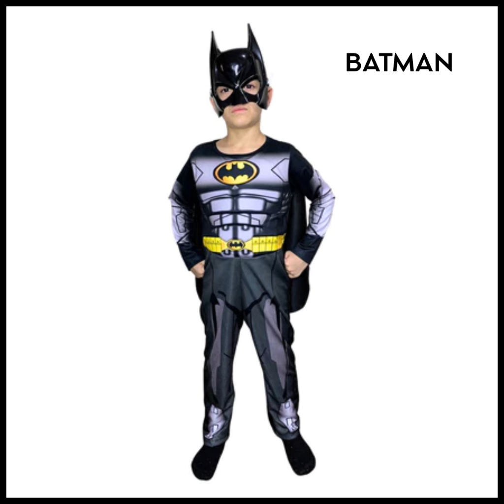 Roupa Fantasia Infantil BatmanLongo C\Enchimento C\Máscara