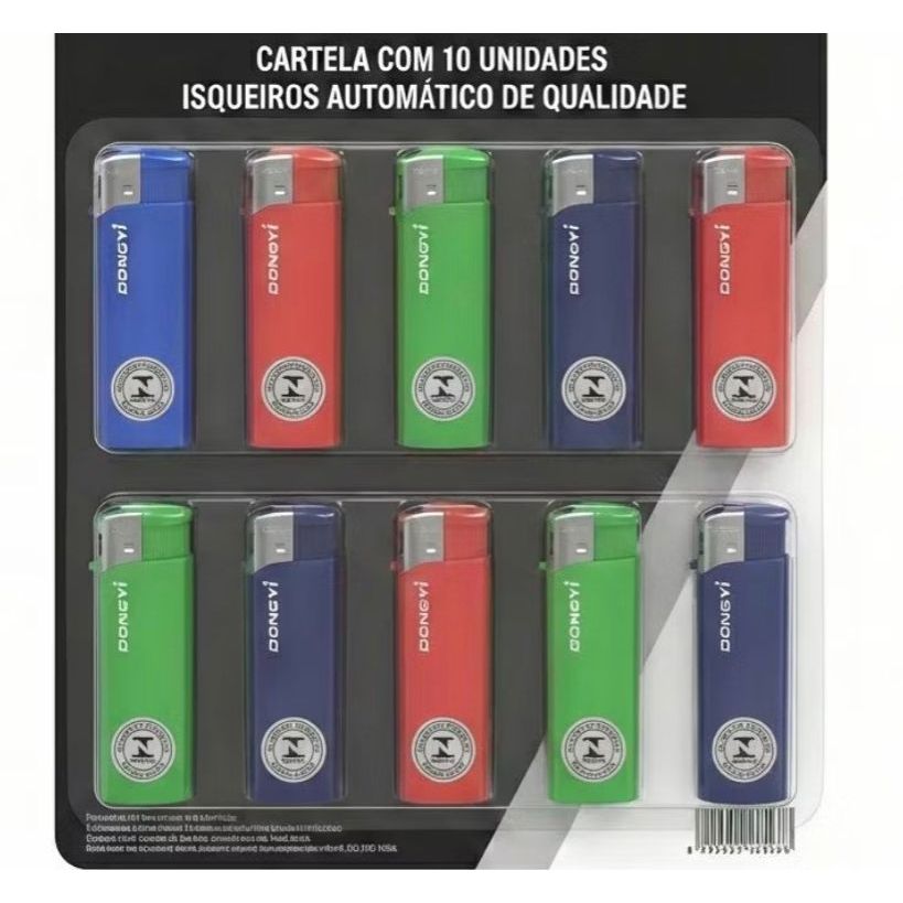 Cartela Com 10 Isqueiros Automatico Atacado (Enviado conforme politica da shopee).