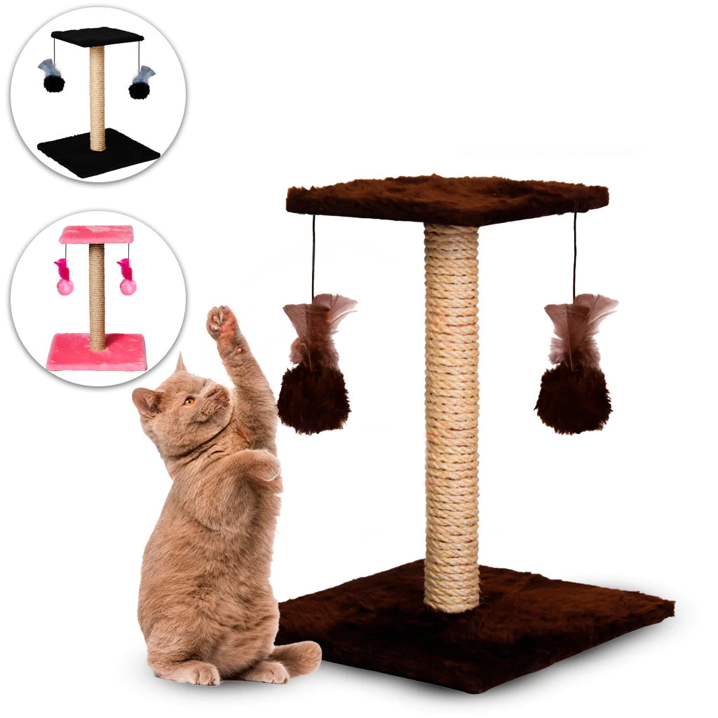 Arranhador Para Gatos Poste com Brinquedo Gato Duplo Exclusivo