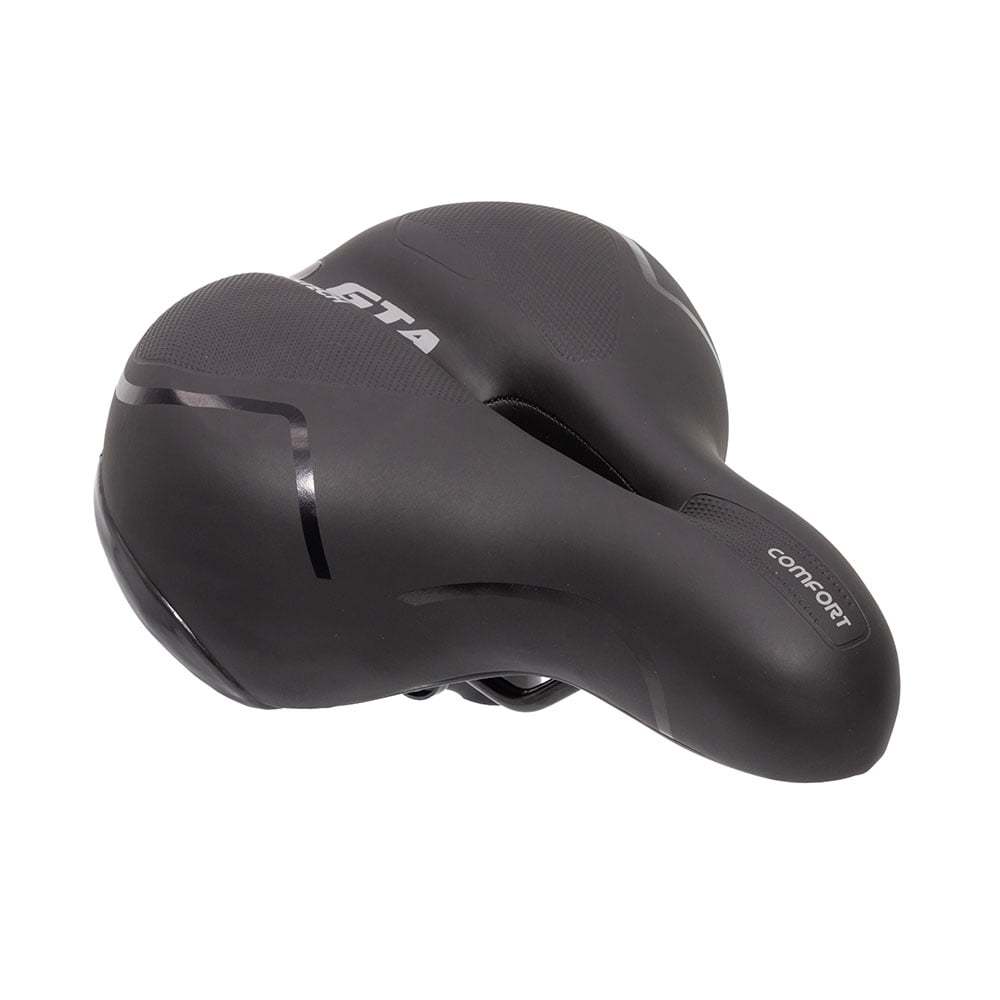 Banco Selim Gel 2 Molas GTA Largo Com Fita Refletiva Segurança Bicicleta Bike Mtb Preto Confortável