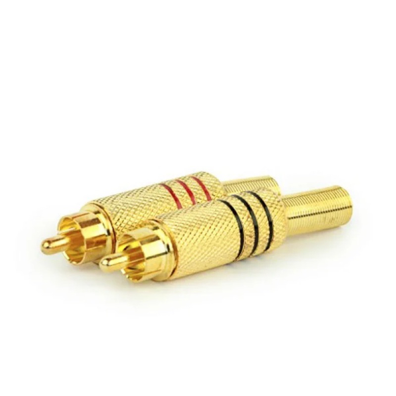 kit 10 plug conector rca macho para 6mm dourado