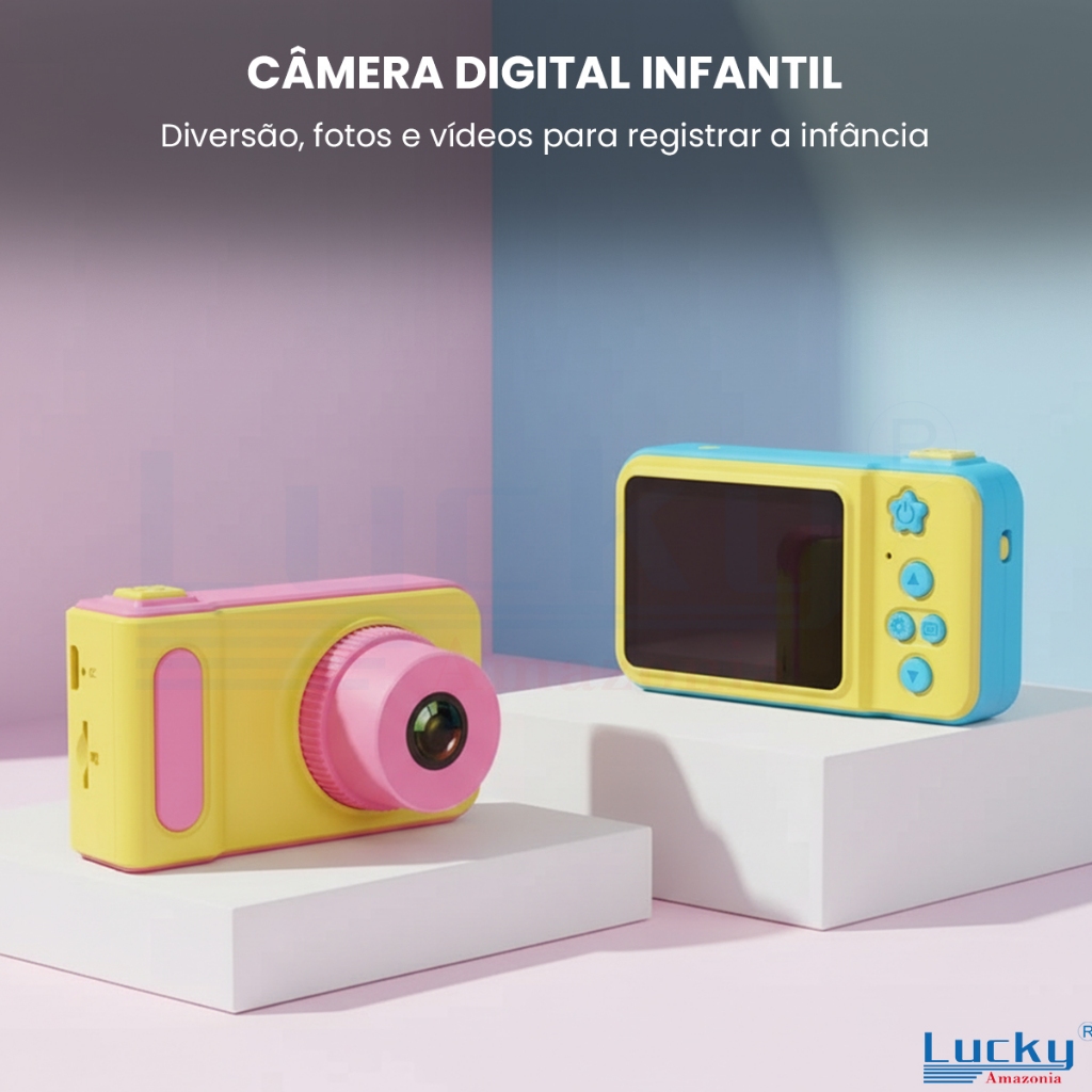 Câmera Digital Infantil Para Crianças Mini Brinquedo Educativo Fotografar Gravar Fotos e Vídeos