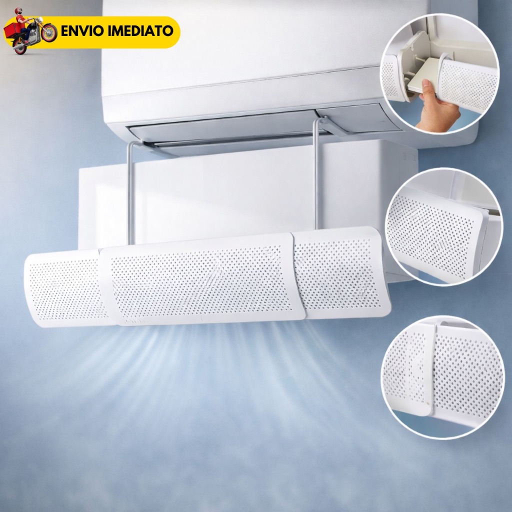 Defletor de Ar Condicionado Ajustável Universal Direcionador de Vento Split Anti Vento Direto Protetor de Ar 56 a 96cm