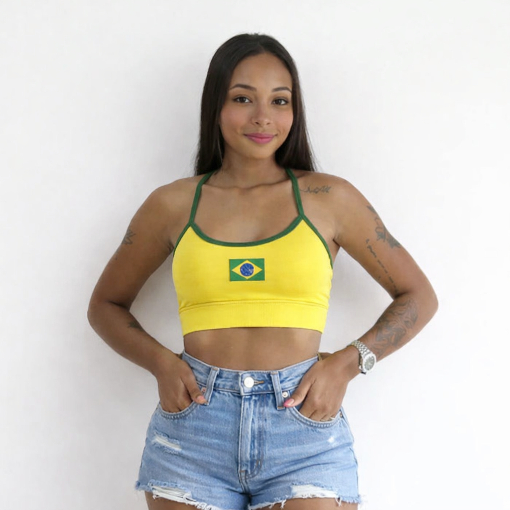 Top Alcinha Brasil Nadador Cós Duplo Copa Brazil Core