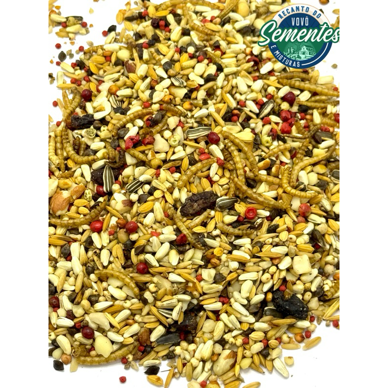 Ração Premium Mistura Tenébrio e Pimenta Rosa P/ Pixarros Trinca Ferro 500G/ 2KG/ 5KG