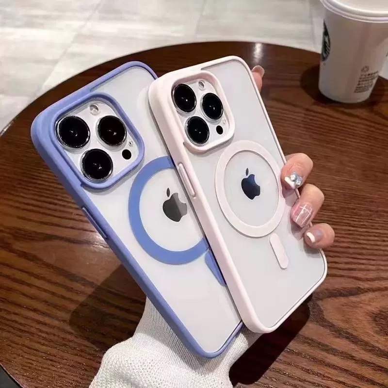 Capa Protetora Capinha MagSafe Colorida Proteção Câmera Borda Silicone Para iPhone