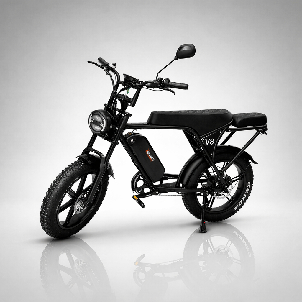 Bicicleta Elétrica Bikelete V8 1000w 48v Preto 50km/h Lítio sem CNH