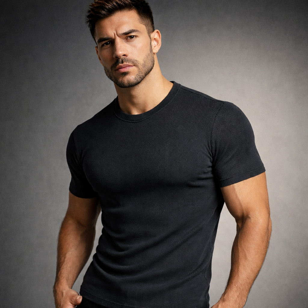 Camiseta Masculina Justa Americana Canelada Slim Gringa N Básica ComumEstilo Hip Hop Envio Imediato