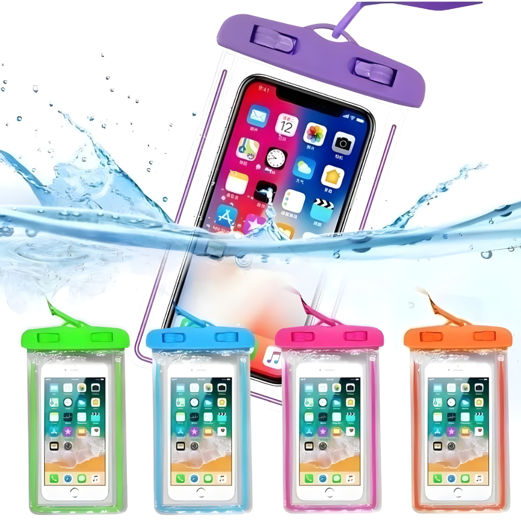 Capa para celular Impermeável Transparente Universal P/ Praia, Piscina, Viagem e Esportes Aquáticos