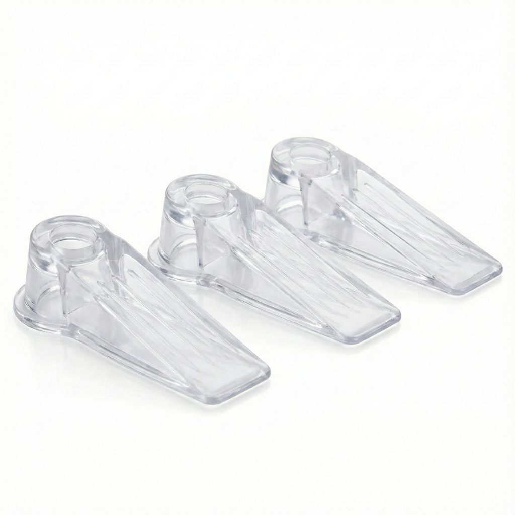 Kit 3 Aparador Peso De Porta Calço Silicone Trava Segura Prendedor Fixador Cunha Transparente Protetor Batente