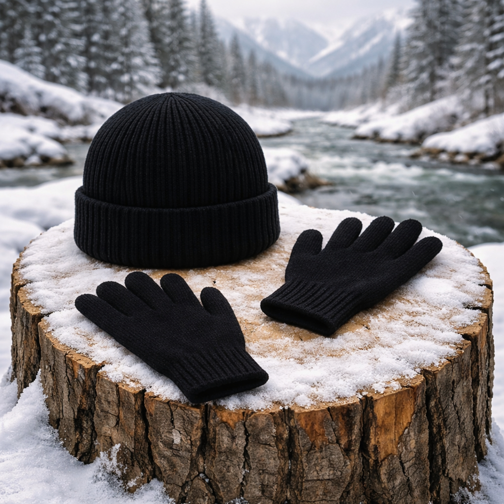 Kit Touca e Luva Infantil para Inverno Frio Menino Menina Gorro Confortável Macio Criança