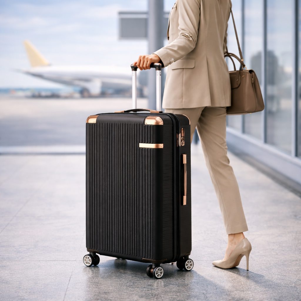 Mala Para Viagem De Bordo 10kg Abs Com Zíper Expansível Rodinhas 360 Removíveis Bagagens de mão