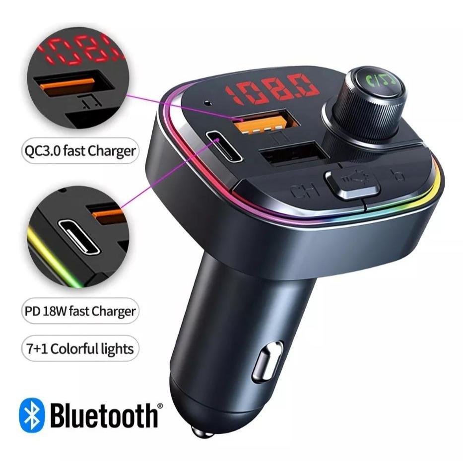 Receptor Transmissor Fm Pendrive Bluetooth Carregador 12/24v