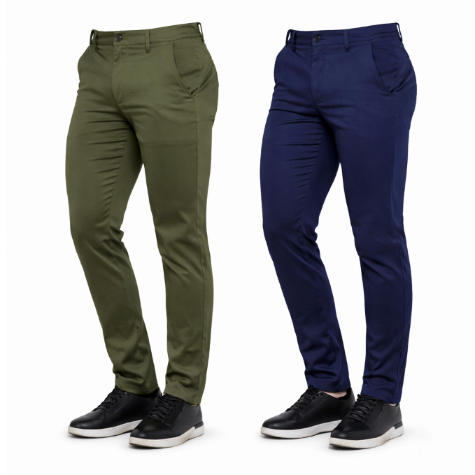 KIT 2 CALÇA MASCULINA  ESPORTE FINO ALFAIATARIA SARJA PREMIUM SLIM