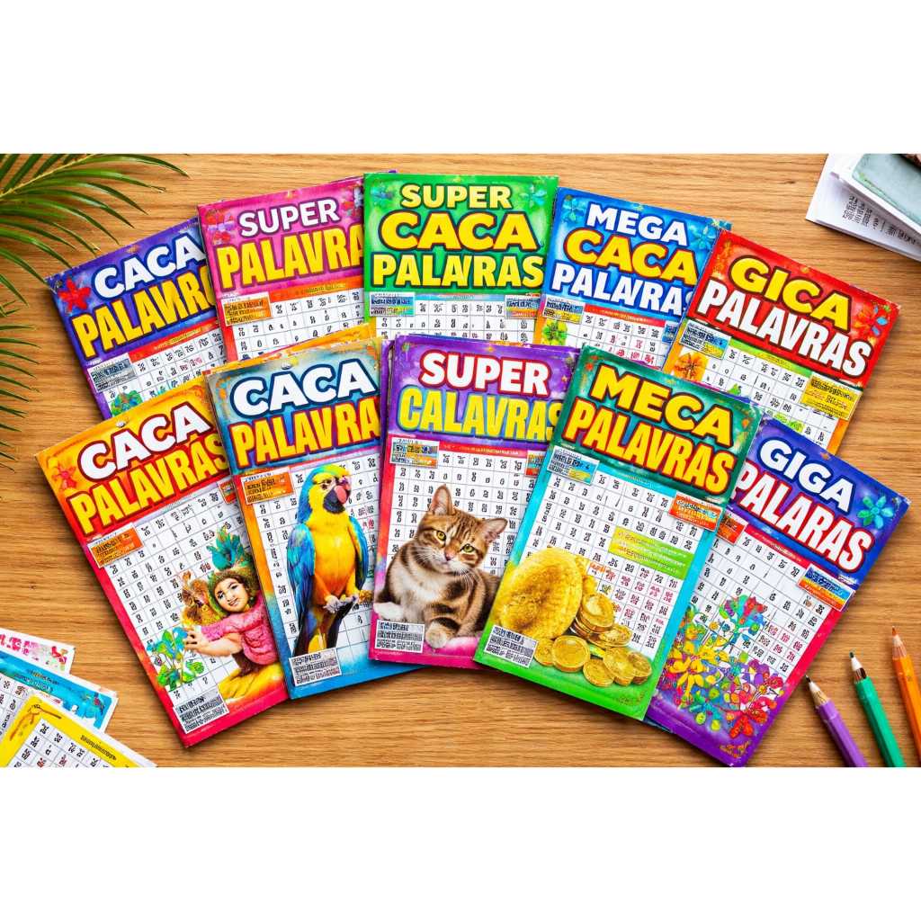 SUPER KIT 100 PASSATEMPO (10 SUDOKU + 10 CRIPTO + 20 CRUZADINHA + 60 CAÇA PALAVRAS)