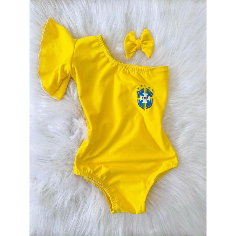 maiô/body infantil 1 lado+laço de 1/10 anos