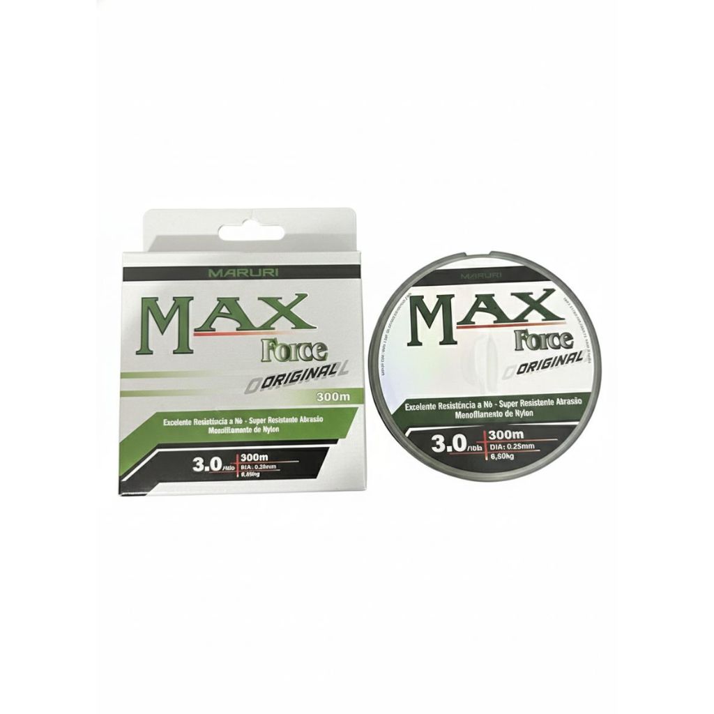 Linha de Pesca Maruri Max Force 300m – Monofilamento Nylon | Várias Medidas