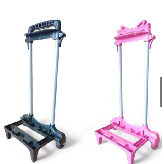 Carrinho para Mochila Escolar FABRICANTE com 2 Hastes e Trava Tamanho Infantil com Rodinha de Silicone menina menino.