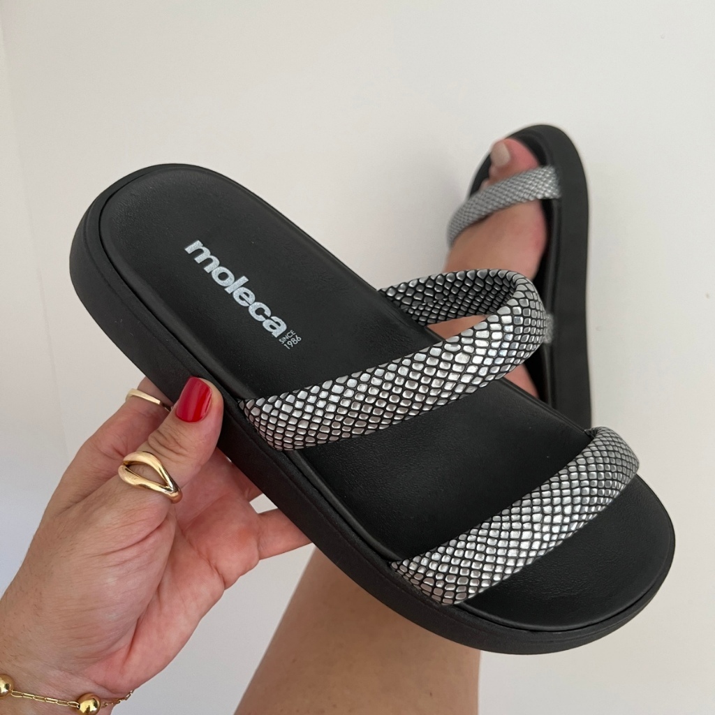 Sandalia rasteira Papete Moleca feminina original Brilho promoção oferta tempo limitado barato