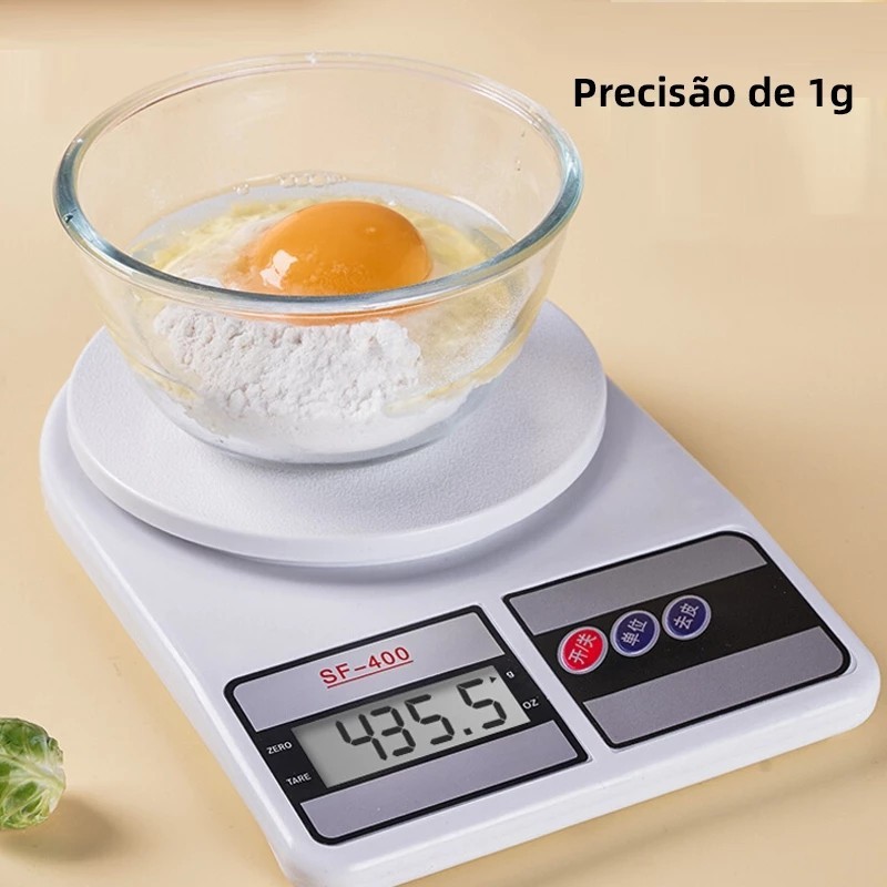 Balança de precisão cozinha Digital 10Kg Com pilhas AA