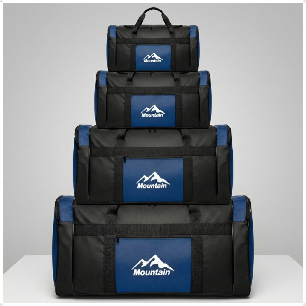Kit 4 Bolsa De Viagem Azul Marinho GG G M P Completo Resistente Dobrável Praia Media Grande Media