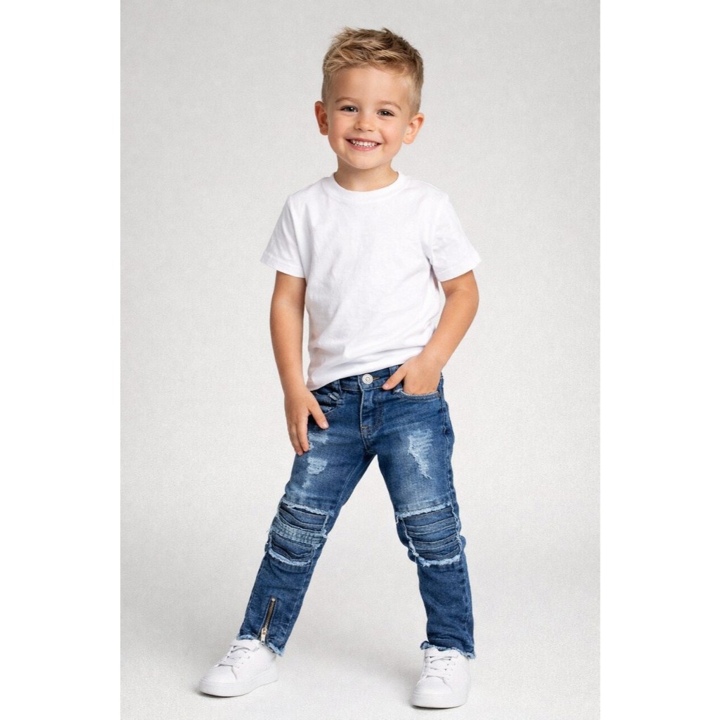 Calça Jeans Menino Infantil com Zíper