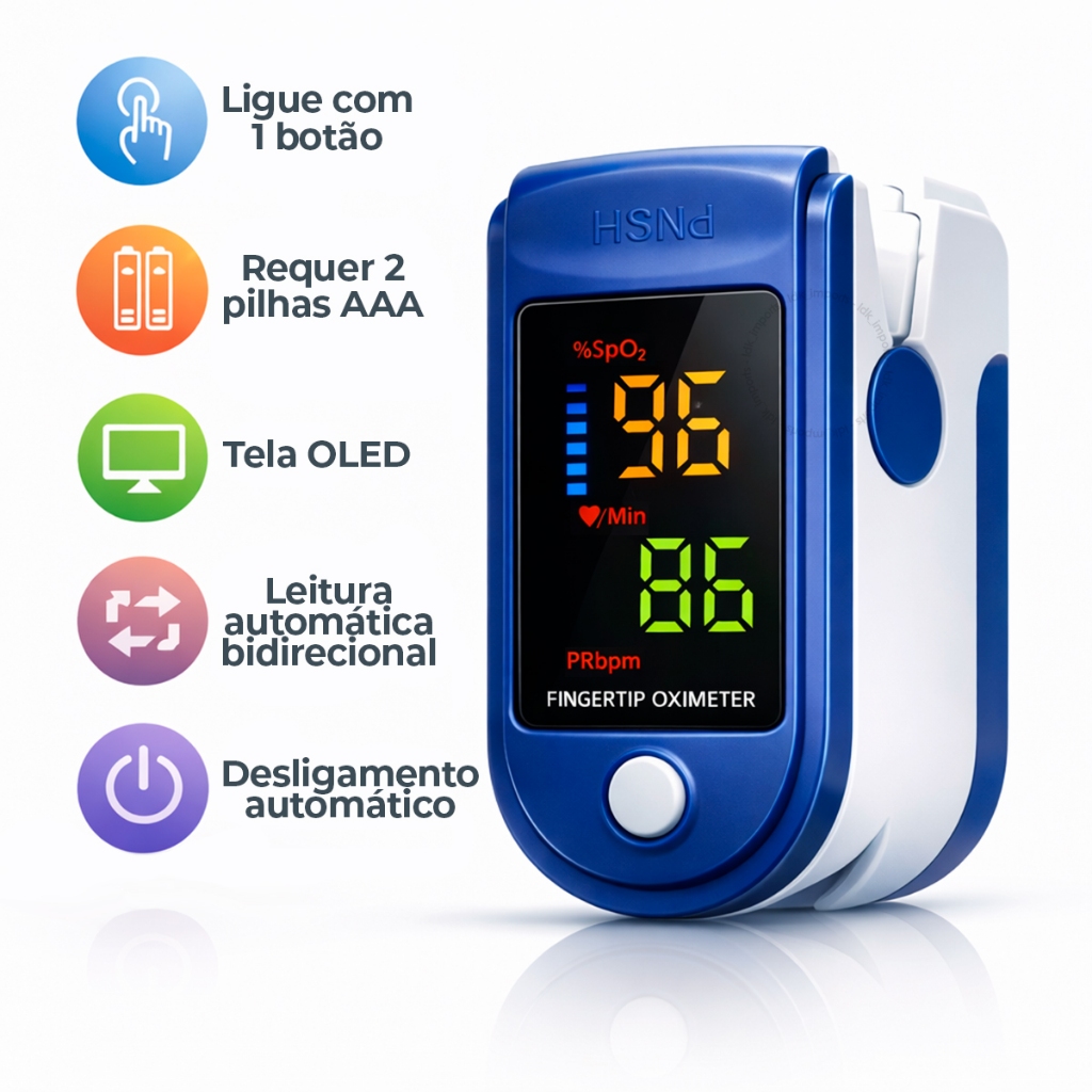 Oxímetro De Dedo Pulso 1 ou 2 Un Portátil Digital Clipe Dedo Medidor Saturação Batimento Cardíaco SU