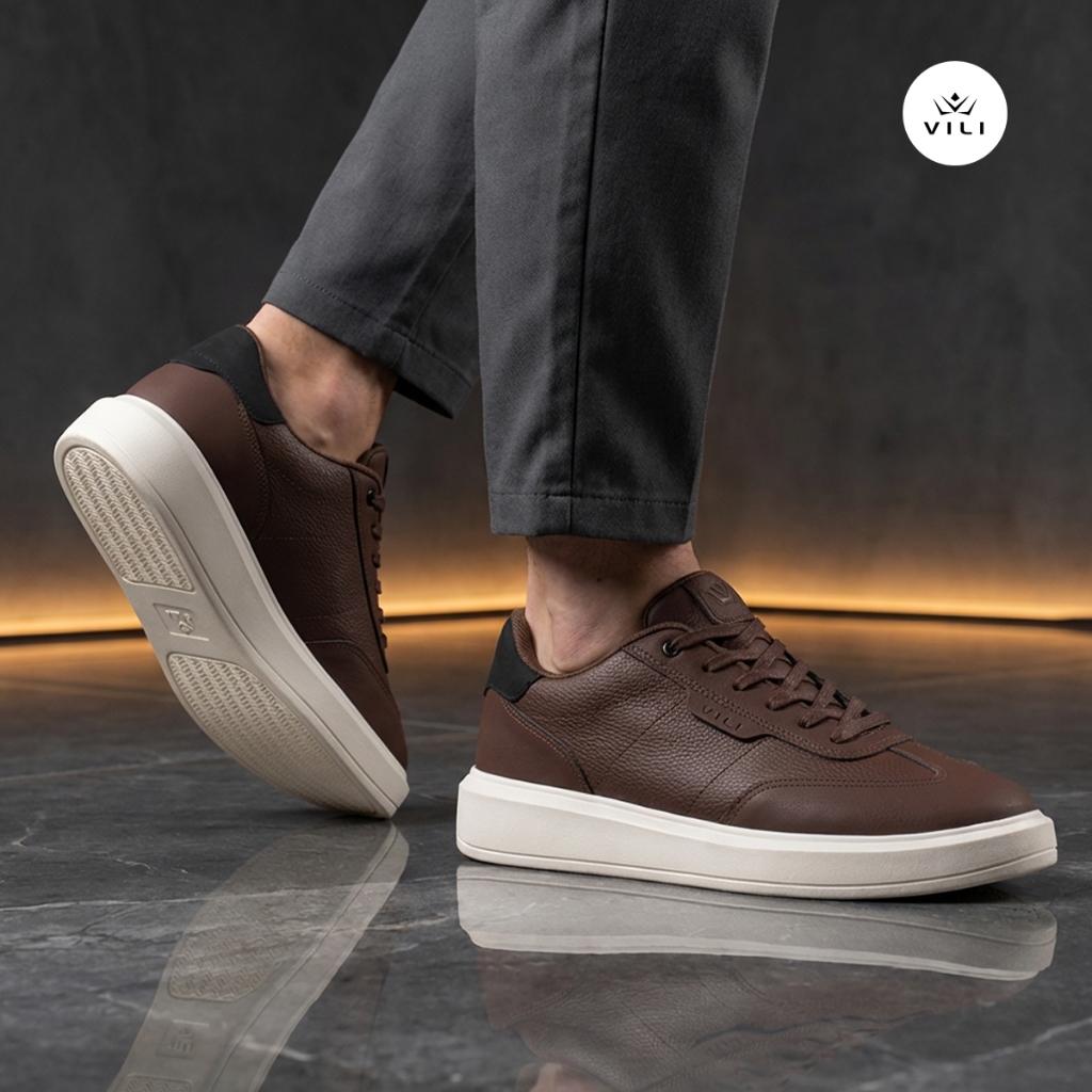Tênis Masculino VILI Urban Sapatênis Casual Couro Nobuck