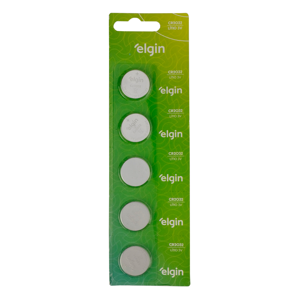 Pilha Elgin CR2032 3V com Longa Duração para Relógios e Eletrônicos