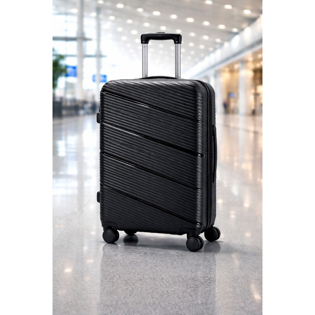Mala de Viagem Grande 32kg Polipropileno Preto Resistente Rodinhas 360° Cadeado TSA