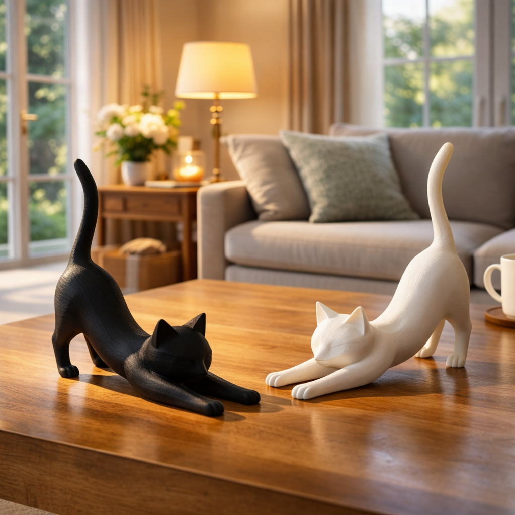 Gatos Decorativos Minimalistas Escultura Decoração Moderna Quarto Sala Presentes Felino Elegante