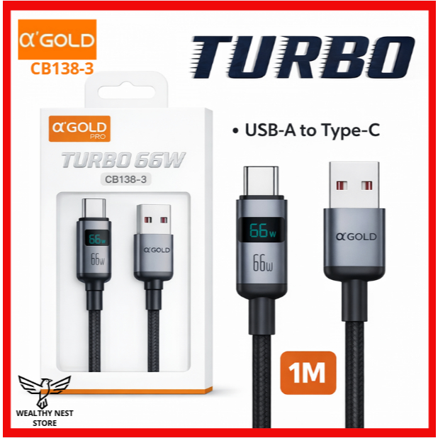 Cabo De Carregamento USB-C 66W Ultra Rápido em Nylon Reforçado – Alta Performance e Durabilidade