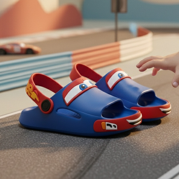 Chinelo Infantil Nuvens Meninos Slide Confortáveis Antiderrapante Carros