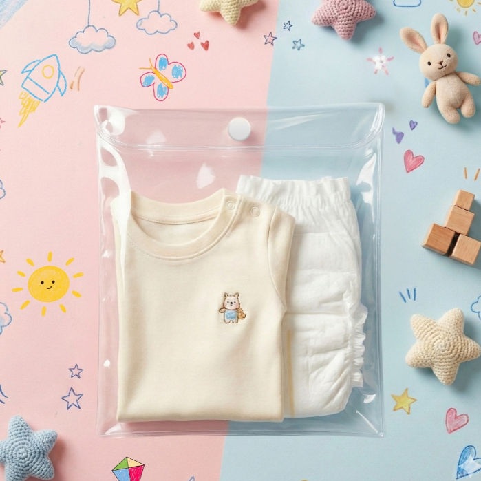 Kit 10 Saquinhos Organizadores com Botão Maternidade Enxoval Bebê 25x30x5cm