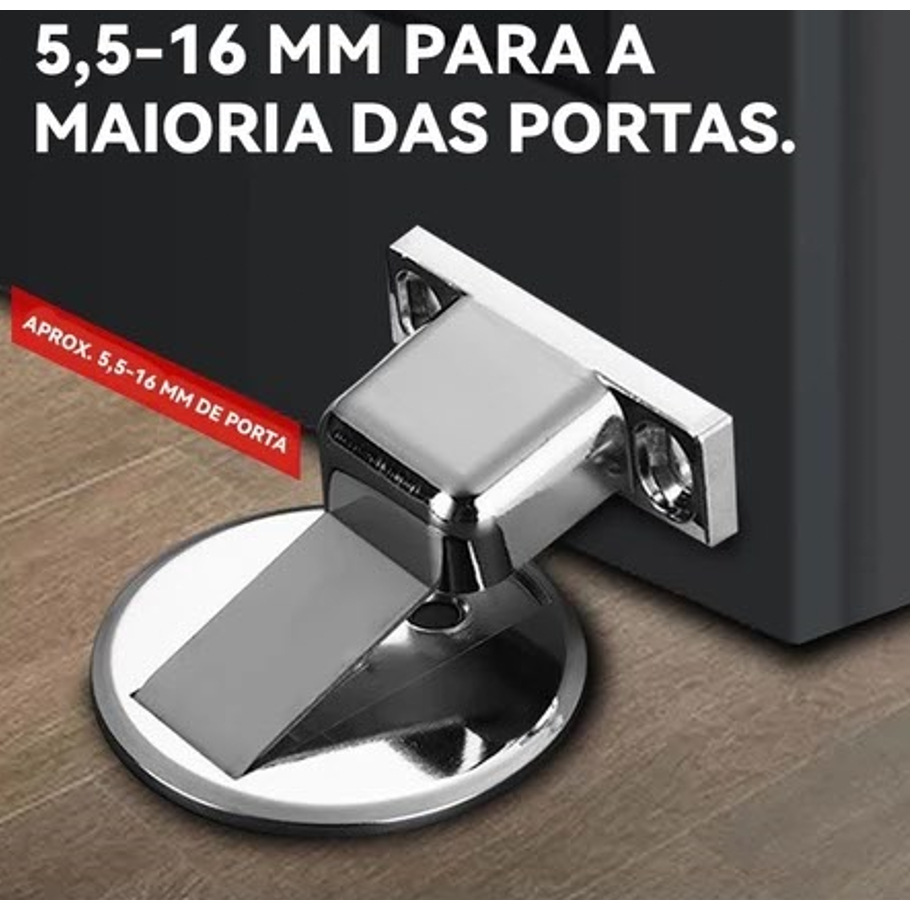 Prendedor de Porta Magnético Slim Cromado