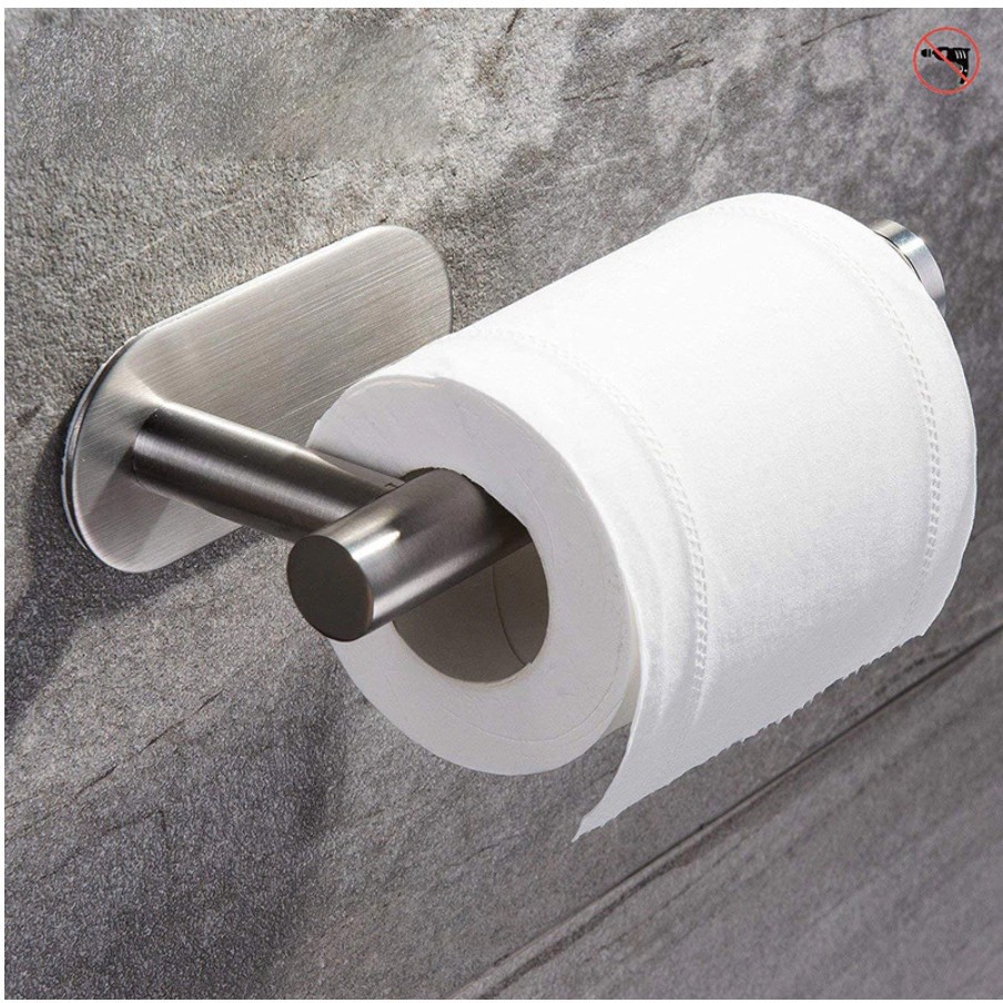 Porta Papel Higiênico Suporte Auto Adesivo Aço Inox Cromado Para Parede Banheiro