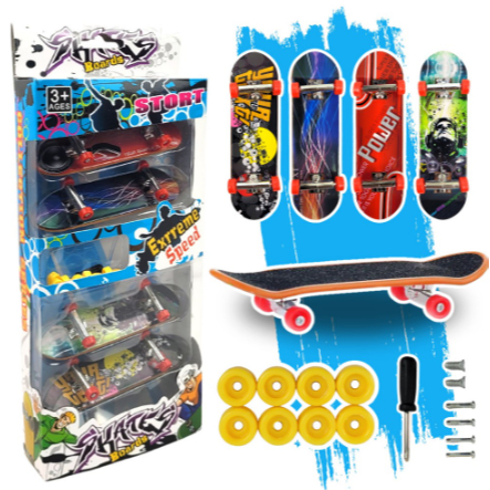 Kit 5 Mini Skate De Dedo Profissional Deck C/lixa