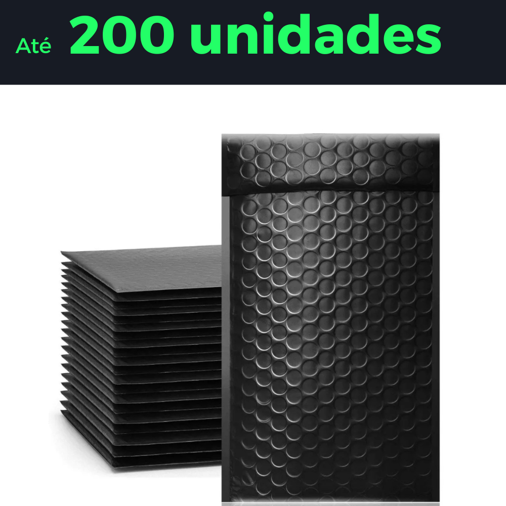 Kit até 200 Envelopes Segurança Saco de Ecommerce com proteção Bolha 12X18 Bolha Envio Marketplace