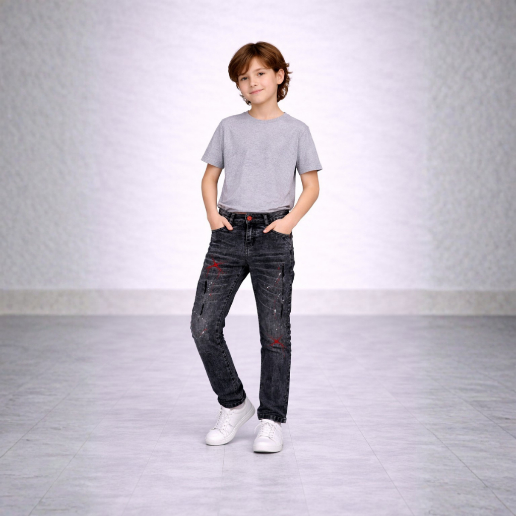 Calça Jeans Juvenil Skinny Estilo Jogador com Ajuste Interno