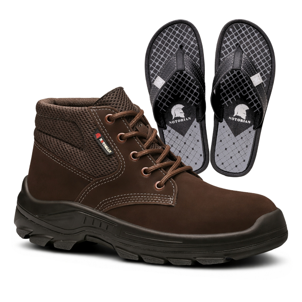 Tênis de Segurança Masculino Bracol  Estilo Coturno Adventure + Chinelo Notorian