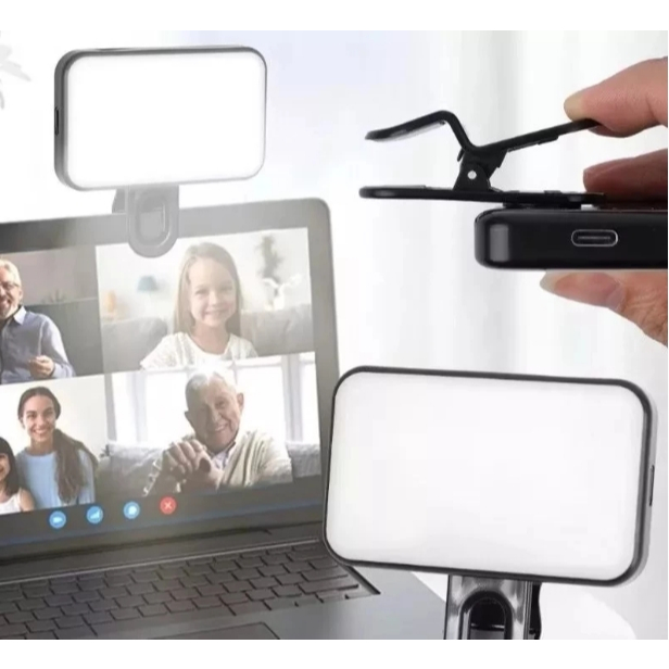 Mini Led de Preenchimento Portátil Com 3 Modos De Luz com Clip Selfie Live Stream Video Recarregavel