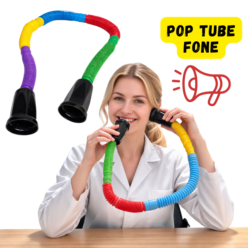 POP TUBE FONE Tubo Sensorial Descompressão Fono Fala Sussorrofone Educativo Colorido