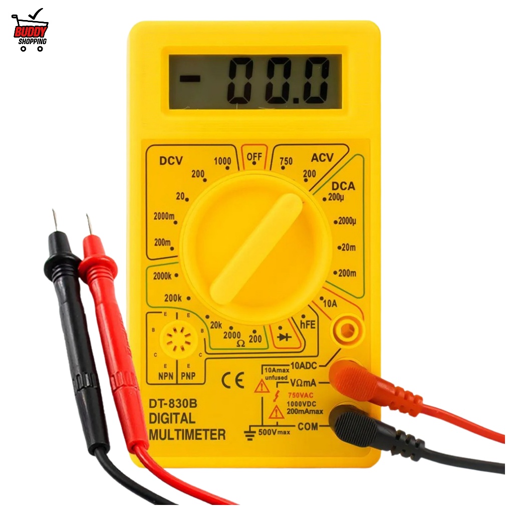 Multímetro Digital DT-830D | Com Bipe e Pontas de Teste Inclusas