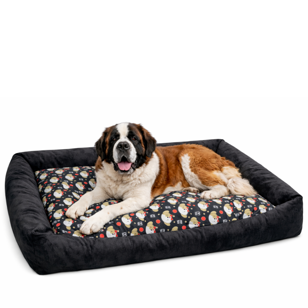 Cama Para Cachorro Grande 100x70 Media 70x50 cm - 100% Lavável Confortável - Dog Preto