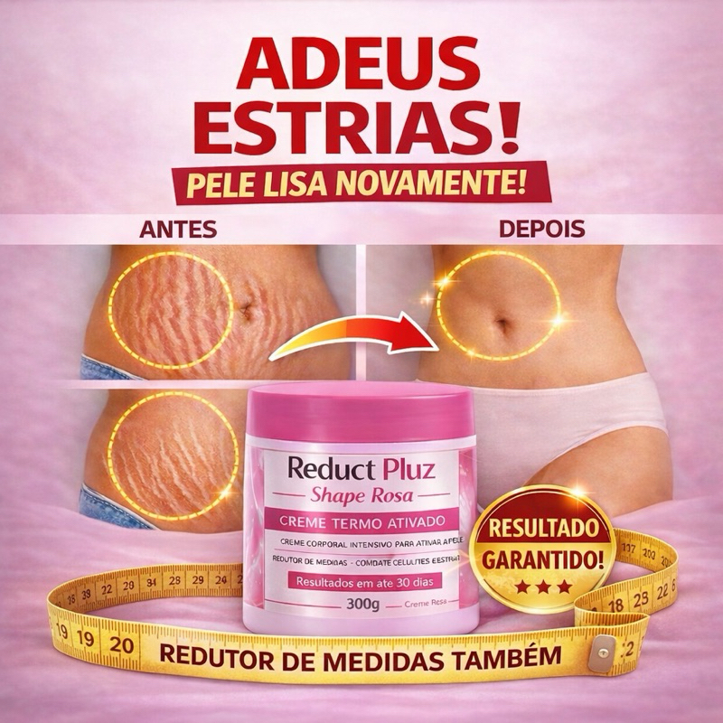 Reduct Pluz Shape Rosa  Creme rosa  Termo Ativado Redutor de Medidas 300g