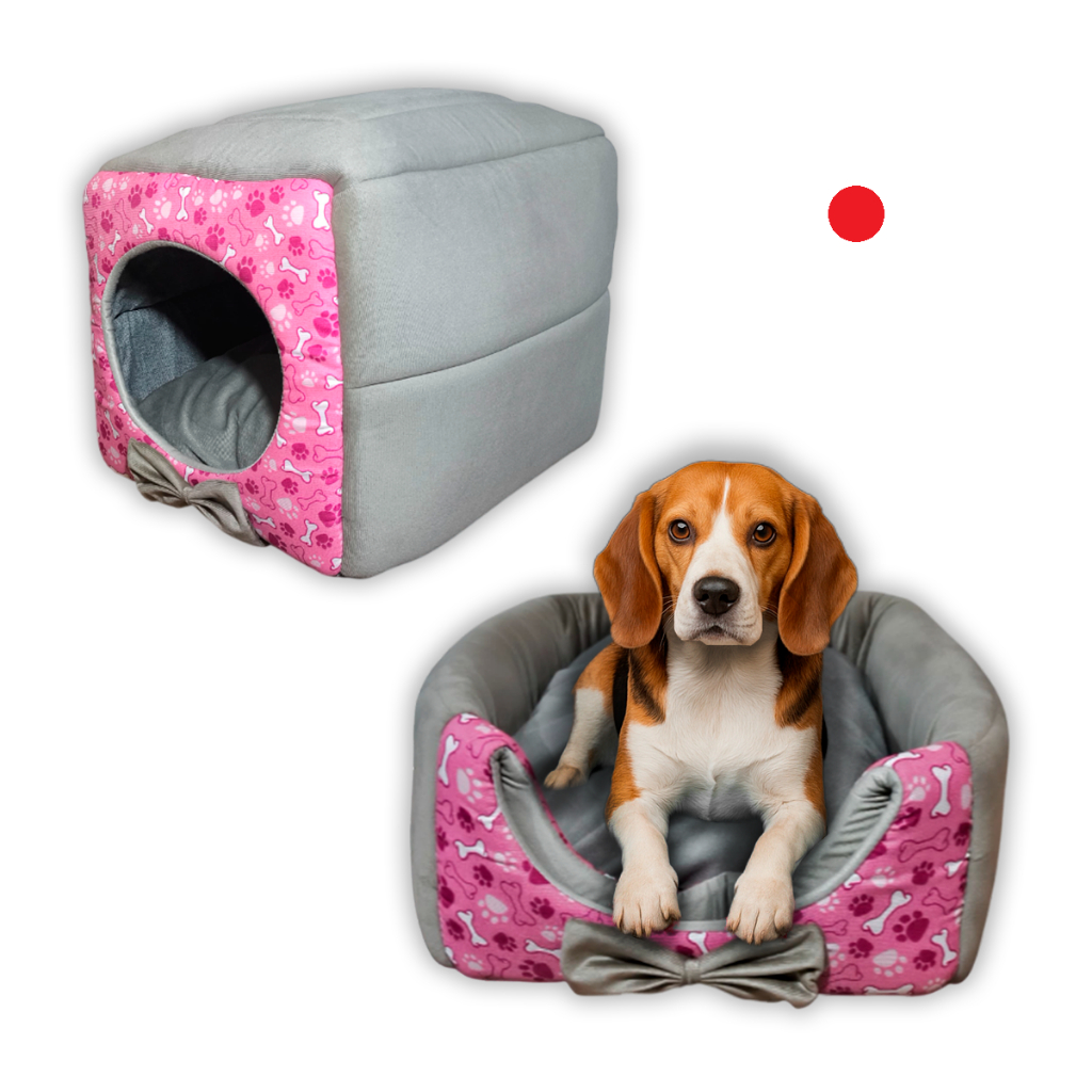 Casinha Toca Cama Iglu 2 Em 1 Cachorro Gato Cão Tam P, M e G