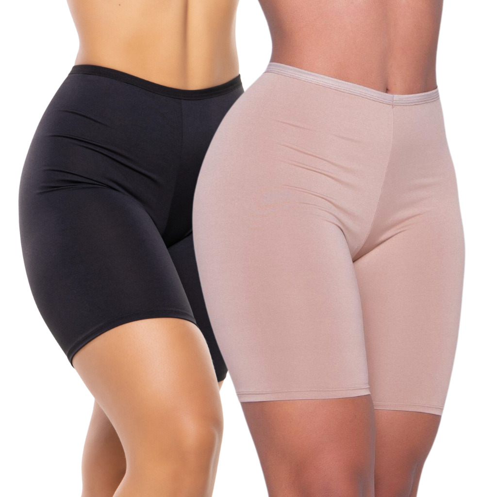Kit Short Anágua Segunda Pele Liso Conforto Bermuda Meia Moda íntima Lingerie